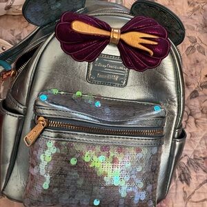 Loungefly Kids Metallic Backpack with Sequin Pocket